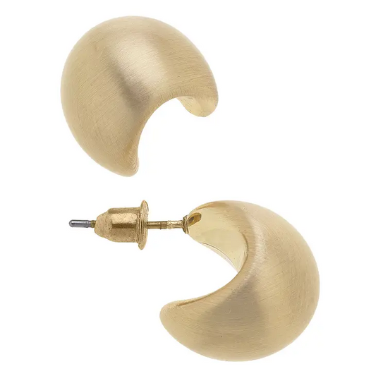Puff hoop earrings-gold