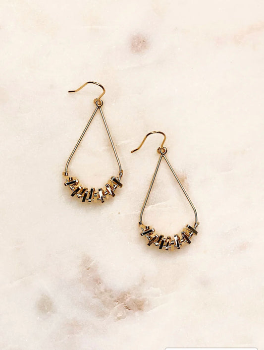Gold geometric drop earrings