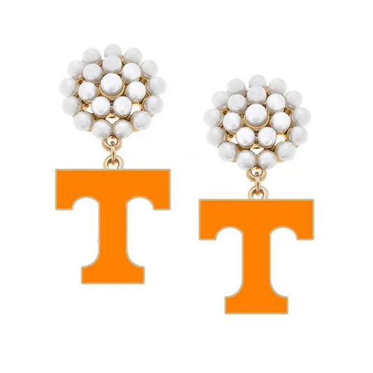Tennessee Vols Cluster pearl earrings